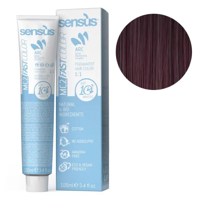 Sensus MC2 Fast Color 5.7 Light Viole Brown 100ml - (μόνιμη βαφή χωρίς αμμωνία για γρήγορη εφαρμογή)
