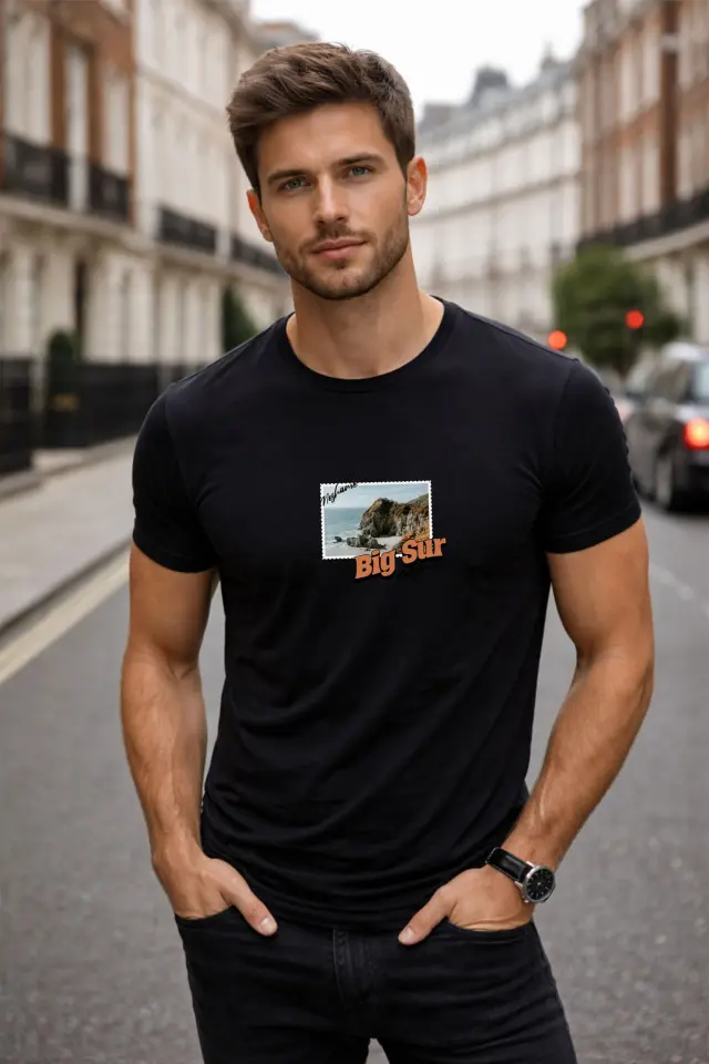 T-shirt Noshame® Μαύρο με τύπωμα California - 132553 - XXL