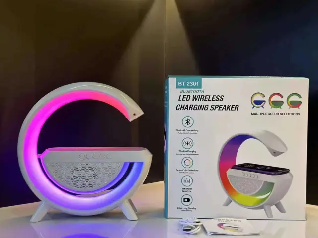 Πολυλειτουργικό Ηχείο Bluetooth 5W με ασύρματη φόρτιση και LED RGB φωτισμό BT2301 2
