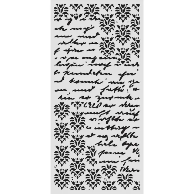 Thick Stencil Stamperia 12x25cm, Secret Diary, Καλλιγραφικό κείμενο