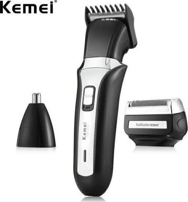Kemei Σετ Επαναφορτιζόμενης Κουρευτικής Μηχανής Μαύρο KM-6550