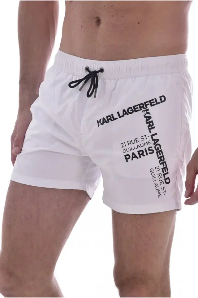Karl Lagerfeld - Ανδρικό Μαγιό Σορτς KL22MBS06-WHITE Λευκό με Σχέδια - S 2