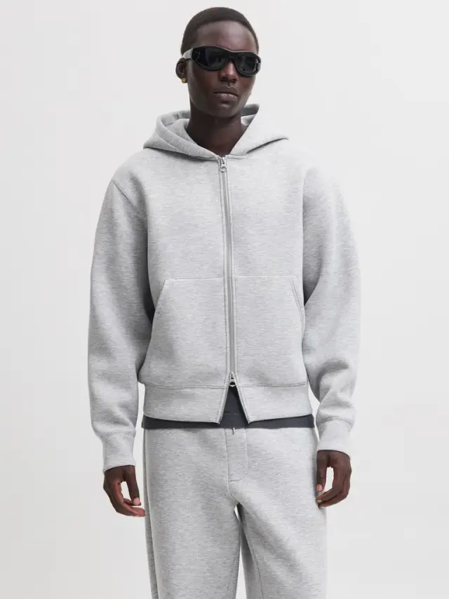 JCOLEGACY SWEAT SCUBA ZIP HOOD NOOS - Light Grey Melange 2