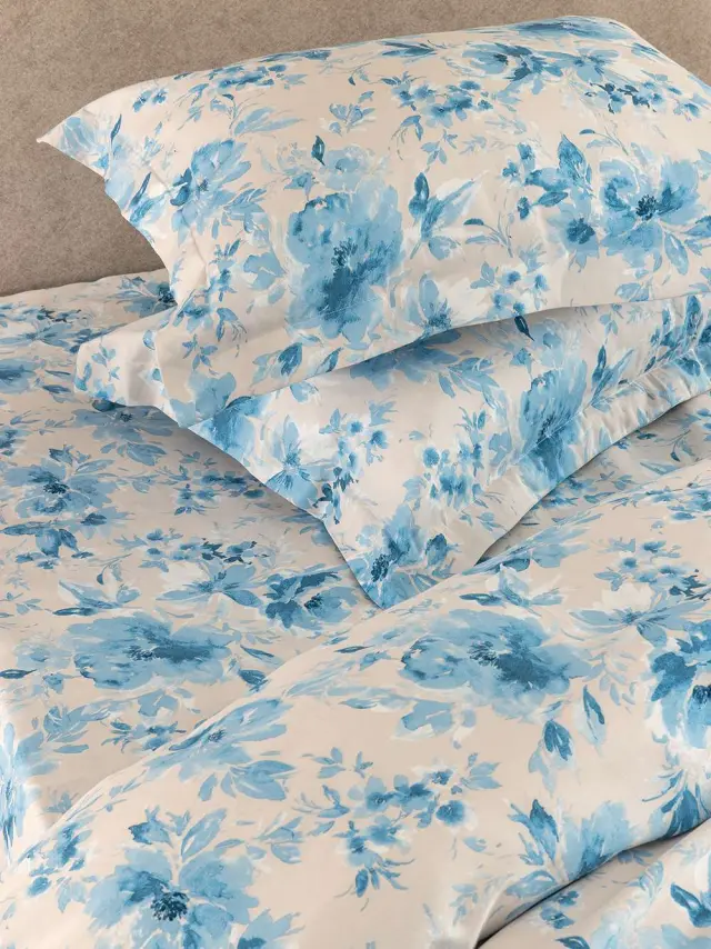 Σετ Σεντόνια 170x270 Μονά Ivy Palamaiki IS812 White-Blue Χωρίς Λάστιχο100% Βαμβακοσατέν 3