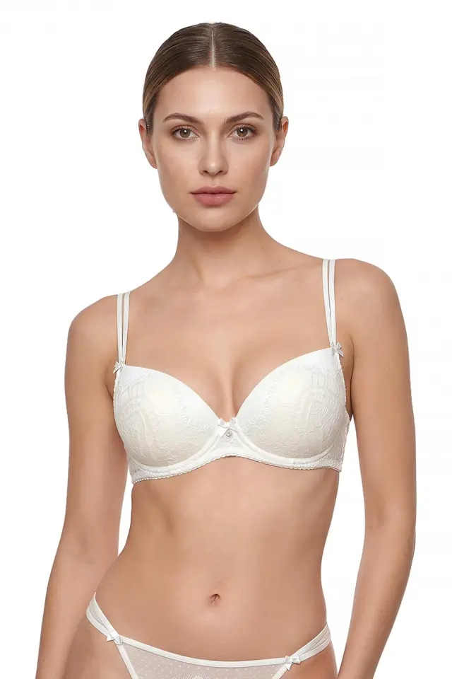 Miss Rosy Σουτιέν Push Up Ενίσχυση Σατέν Και Δαντέλα Ιβουάρ