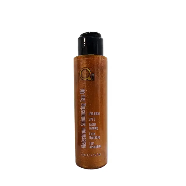 Melachrom Shimmering Tan Oil SPF8 UVA 200ml with Glitter by Qure - Λάδι μαυρίσματος με γκλίτερ από την Qure 3