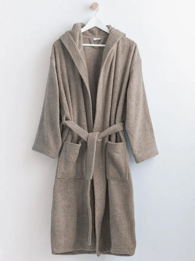 Μπουρνούζι Με Κουκούλα Bathrobe Collection Classic Grey S Palamaiki