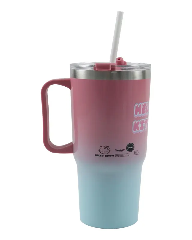 Ποτήρι θερμός με καλαμάκι Hello Kitty 520ml 2