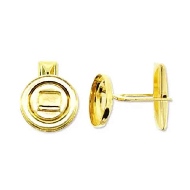 Μανικετόκουμπα για Καμπουσόν Ø13.5mm - Gold Plated - 4τεμ