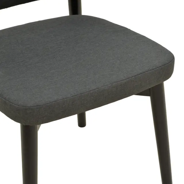 Καρέκλα Siena pakoworld ανθρακί ύφασμα και rubberwood 48x50x81εκ | Συσκευασία 2 τμχ 2