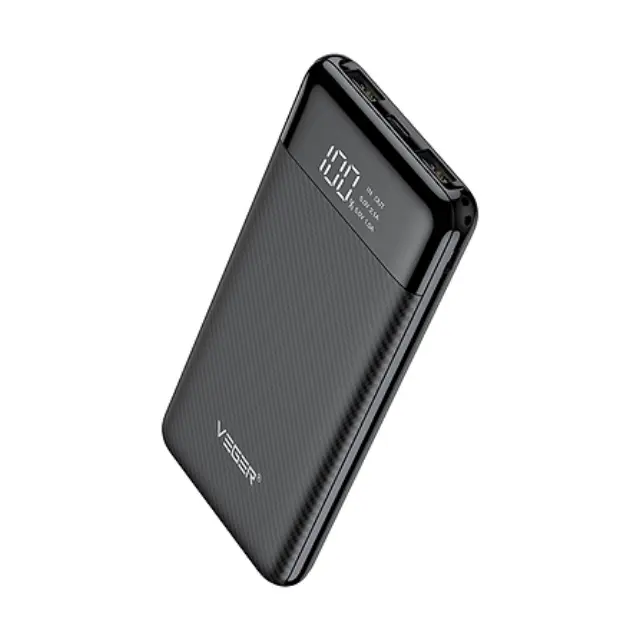 Veger® L11 - Power Bank 10000mAh Multiple Ports Led Display - Black