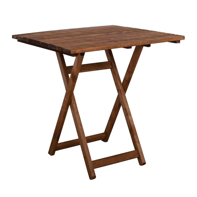 Τραπέζι Κήπου FOLDING Πτυσσόμενο Καρυδί Ξύλο 70x70x73cm