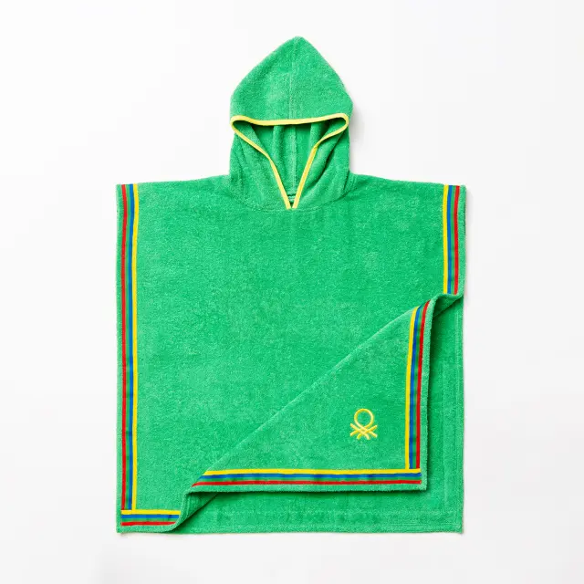 Benetton Kids Μπουρνούζι Poncho Green