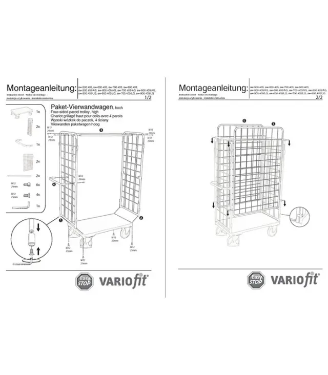 Variofit sw-600.405 Τρόλεϊ Μεταφοράς 4 Πλευρών για Φορτίο Βάρους ως 500kg 2