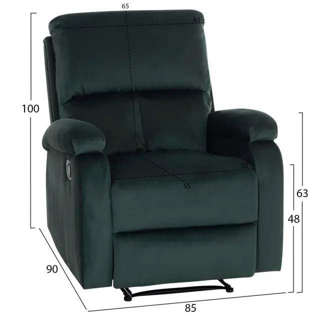 ΠΟΛΥΘΡΟΝΑ RELAX FB93296.05 ΠΡΑΣΙΝΟ ΒΕΛΟΥΔΟ 81x94x97Υεκ. 2