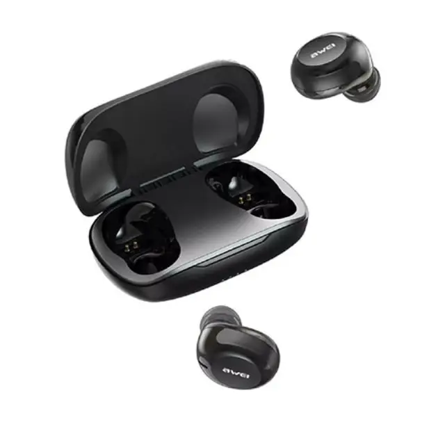 Awei T20 In-ear Bluetooth Handsfree Ακουστικά με Αντοχή στον Ιδρώτα και Θήκη Φόρτισης Μαύρα 3
