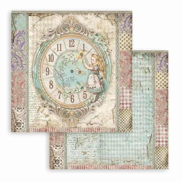 Χαρτιά scrapbooking Stamperia 22τεμ, 30.5x30.5cm, Alice in Wonderland and through the looking glass 3