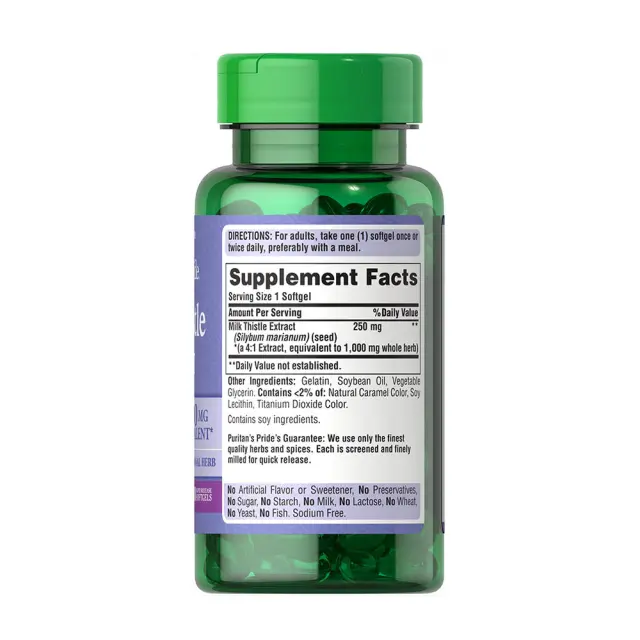 Puritan's Pride Milk Thistle 4:1 Extract 1000 mg (Silymarin) 2