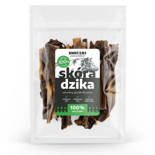 UNISZKI Wild boar skin - dog treat - 100g