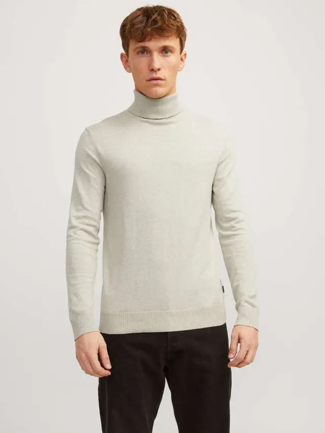 JJEEMIL KNIT ROLL NECK NOOS Oatmeal - S 2