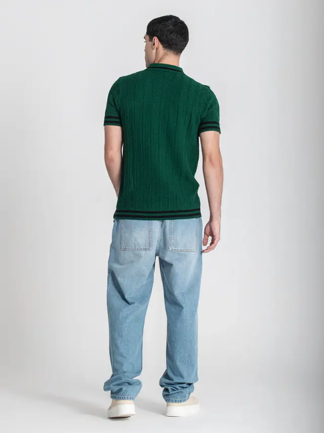 Gianni Kavanagh Ανδρικό LABEL Πλεκτό Polo Shirt – Green - M 2