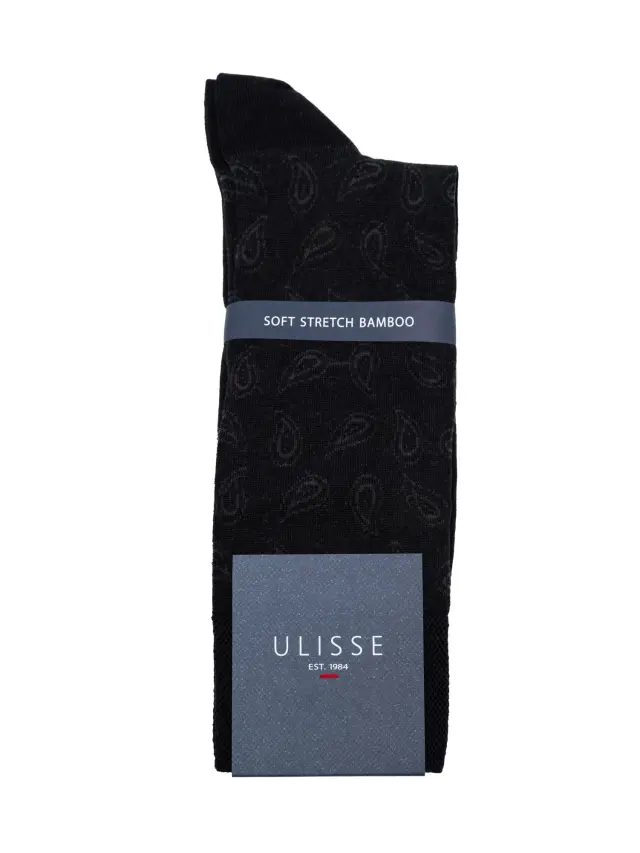 SC-M100-973 - Black - SOCKS MEN ULISSE PAISLEY - O/S 41-46 2