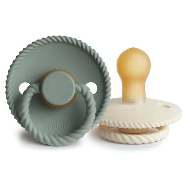 Σετ 2 Πιπίλες Latex FRIGG Rope Cream/Sage 0-6 Μηνών Baby Oliver