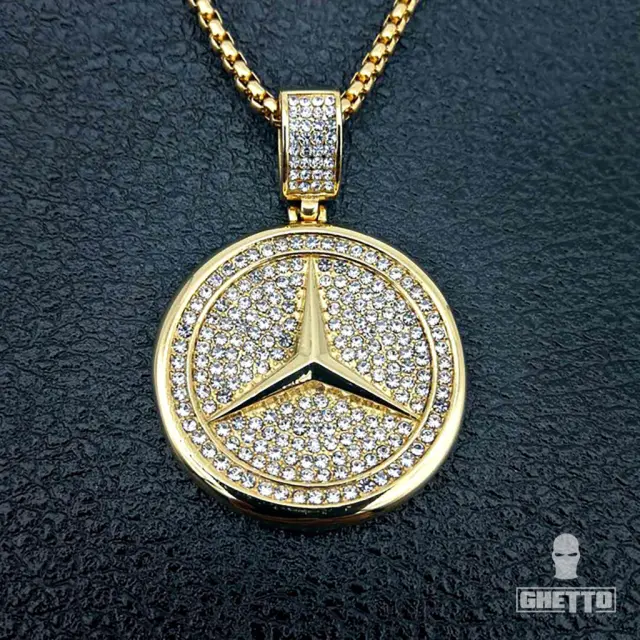 Ghetto Jewelry Benz Stainless Steel 18k Gold Pendant Hip Hop 3