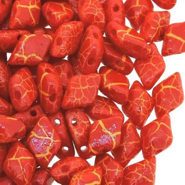 Χάντρα Matubo GemDuo 8x5mm - Ionic Red/Yellow ~10gr