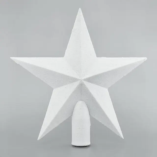 Κορυφή Δέντρου Αστέρι Με Glitter Λευκό Πλαστικό 20.5cm