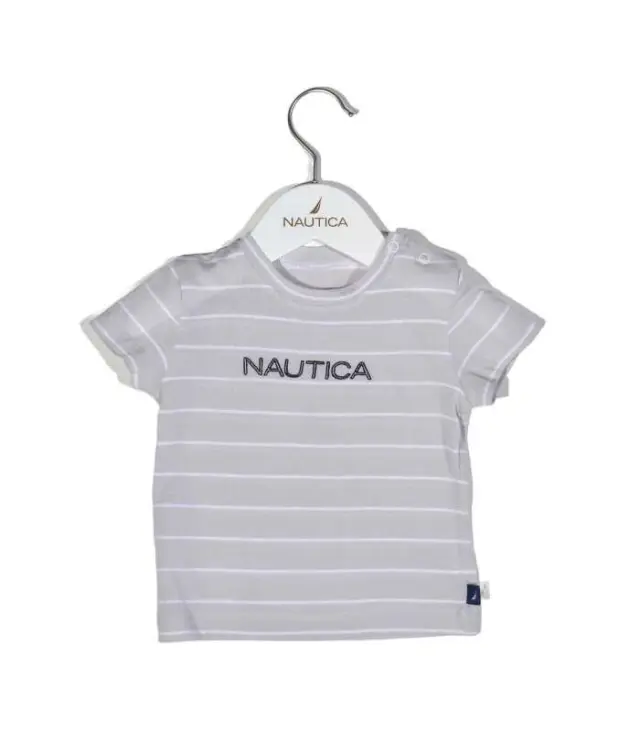 Nautica Des.15 T-Shirt Jersey Organic Γκρι Ριγέ 86cm 12-18 μηνών