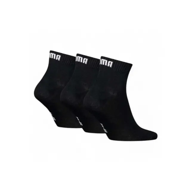 Puma Unisex Plain 3 Pack Quarter 3/4 Dobotex Socks Μαύρο 701230337-200 (Puma) 2