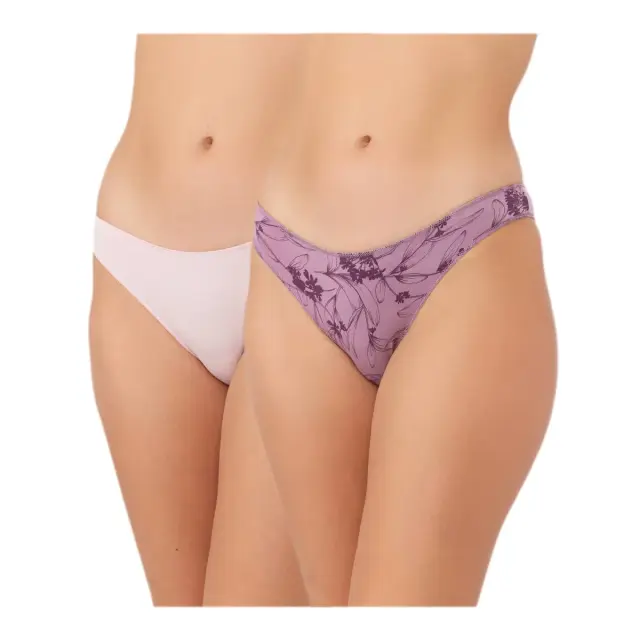 Minerva Γυναικείο Slip Rio Modal Fimelle - Διπλό Πακέτο, Χρώμα Pink-Violet Floral