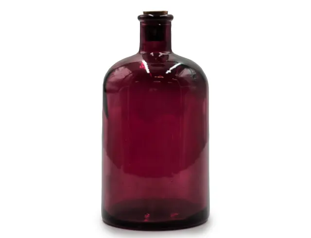 Διακοσμητικό Μπουκάλι Glass Drops Retro (5714DB484) Aπό 100% ανακυκλωμένο γυαλί, Xωρητικότητας 300ml, Διαστάσεων Ø 7.3 x Υ 14 cm, Garnet 5714DB484 2
