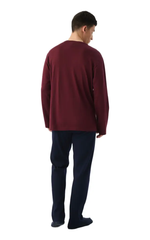 Minerva ανδρική χειμερινή πυζάμα Bull Stripes Punto Di Roma 90-71485-753-1 2