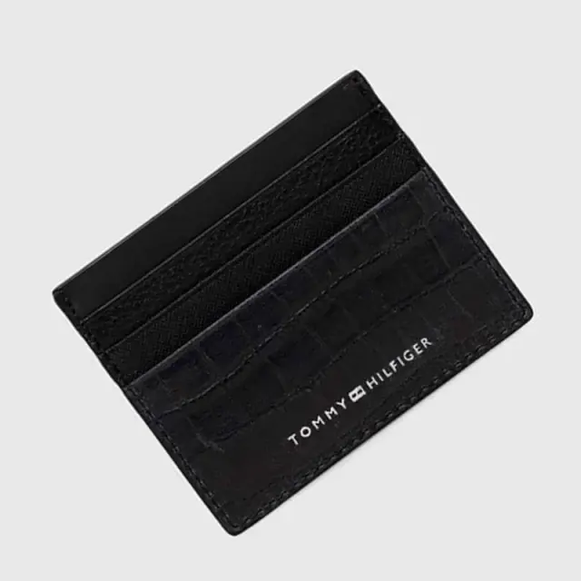 Tommy Hilfiger - Ανδρική θήκη καρτών Texture Leather Credit Cardholder AM0AM12318-BDS Μαύρο 2