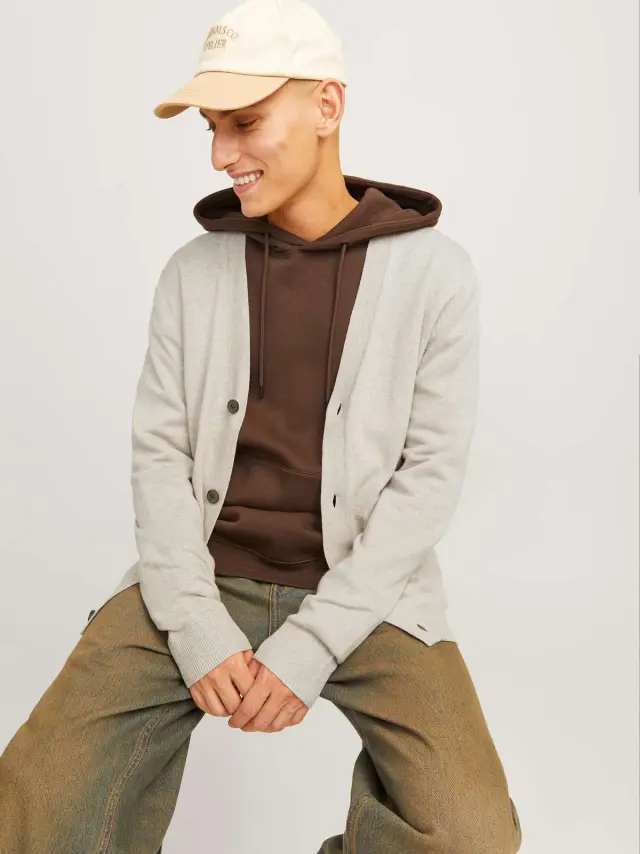 JJEEMIL KNIT BUTTON CARDIGAN NOOS Oatmeal 2