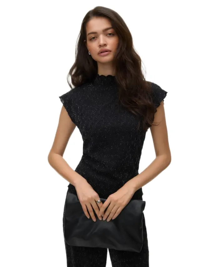 Vero Moda γυναικείο αμάνικο πλεκτό τοπ με γκλίτερ VMKALI 10353044-1