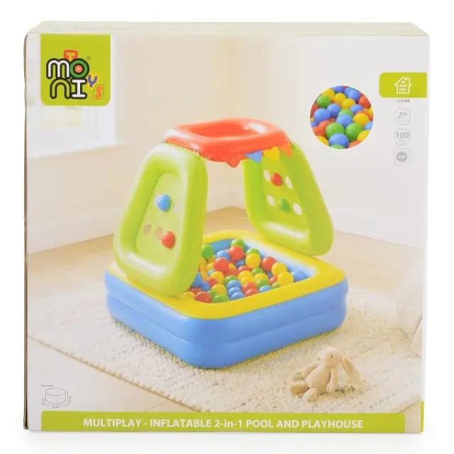 Moni Toys Φουσκωτή Μπαλοπισίνα Με 100 Πολύχρωμες Μπάλες 3801005603077 3