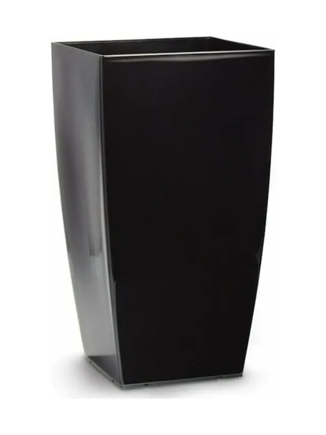 Plastona tetra brillante γλάστρα 42lt - 31x31x56cm Ανθρακίτης Μεταλλικό-AM / 103531