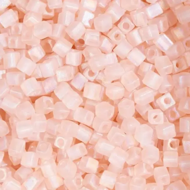 Χάντρα Miyuki Cube 4mm - 155FR - Matte Transparent Light Tea Rose ~25gr