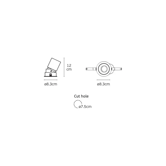 Bole 04610/W-CB/W Χωνευτό οροφής κινητό dark led 3000K 15W Titanium-λευκό-χρώμιο-μαύρο Μαύρο Τιτάνιο 3