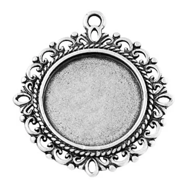 Καστόνι Κρεμαστό 35x32mm - Antique Silver - 2τεμ