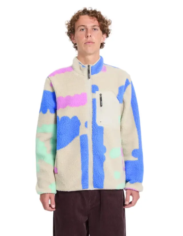 Volcom Carrau Fuzzar Zip Sherpa Jacket ανδρική ζακέτα με φερμουάρ A4832605-1
