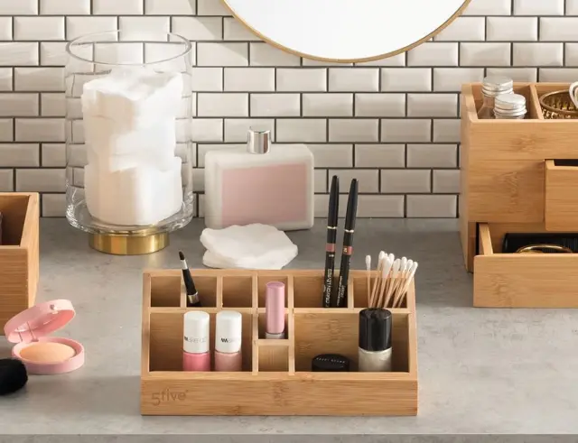 Κουτί Οργάνωσης Make up 5five από Ξύλο Bamboo, 23x9x9.5cm - Απόχρωση Ξύλου 150734 2