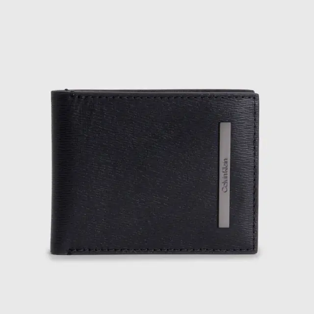 Calvin Klein - Ανδρική Δερμάτινη Καρτοθήκη Ck Modern Metal Bifold K50K510586-BAX Μαύρο