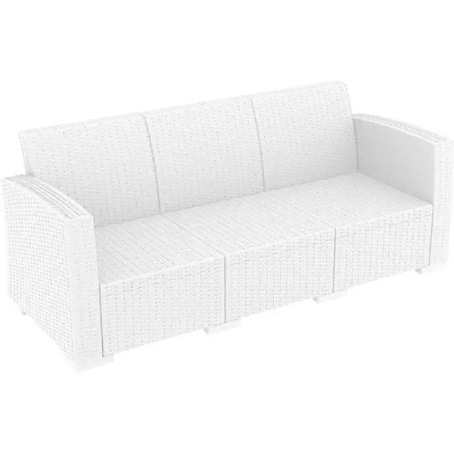 Καναπές Τριθέσιος MONACO Λευκό PP 198x79x79cm