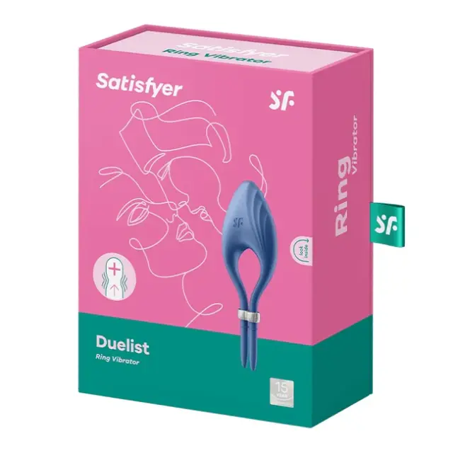 Satisfyer Duelist Blue – Δονούμενο Cock Ring για Ζευγάρια (Αδιάβροχο, USB)