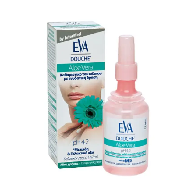 Intermed Eva Intima Douche Aloe Vera Κολπική Πλύση μίας Χρήσης με Αλόη για τον Καθαρισμό του Κόλπου και την Ενυδάτωση του Βλεννογόνου, 147ml 3