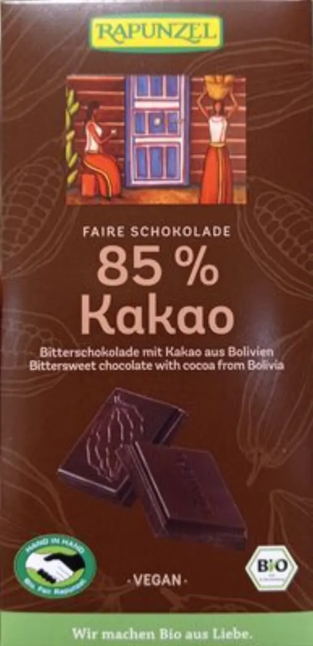 Rapunzel σοκολάτα μαύρη 85% κακάο 80g